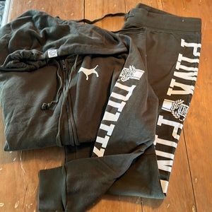 Pink hoodie and boot draw string matching pant